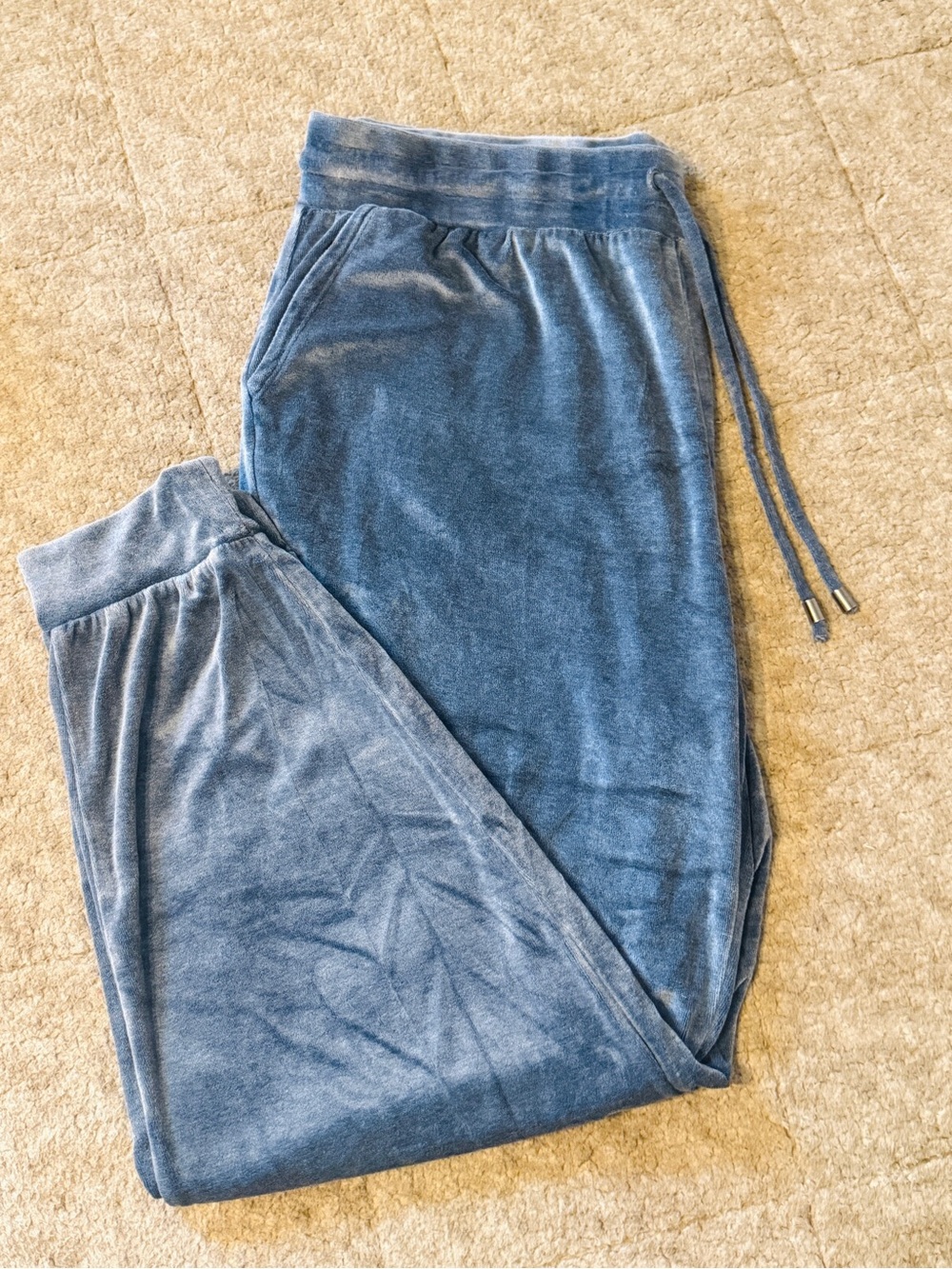 Women’s Blue Velour Jogger/Lounge Pants